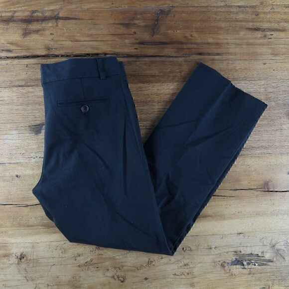 THEORY BLACK COTTON STRETCH OFFICE BUSINESS WORK PANTS SIZE 4 - Picture 1 of 8